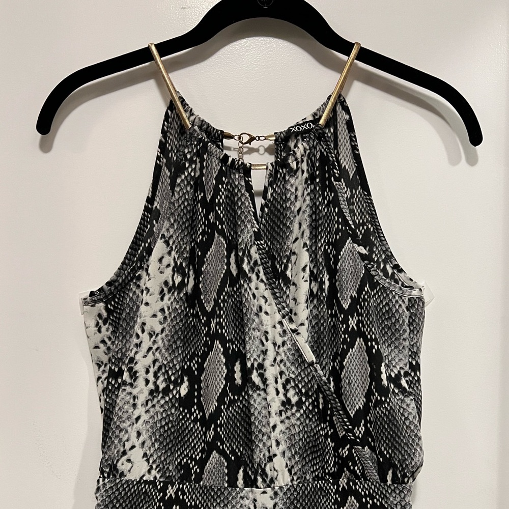 XOXO Snake Print Halter Pant Jumpsuit.
